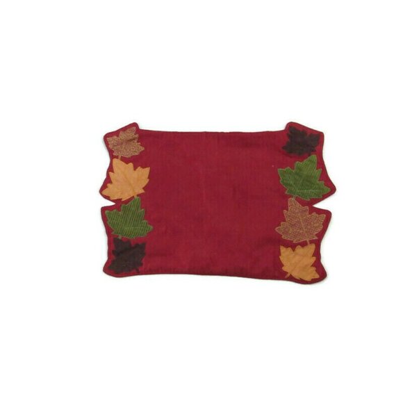 Placemats Autumn Fall Leaves Colorful Patched Embroidered 4 piece set Halloween - Picture 6 of 11